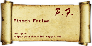 Pitsch Fatima névjegykártya